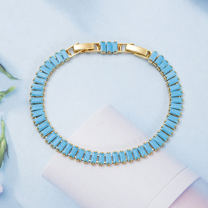 Türkis Vertéa Tennisarmband | Gold