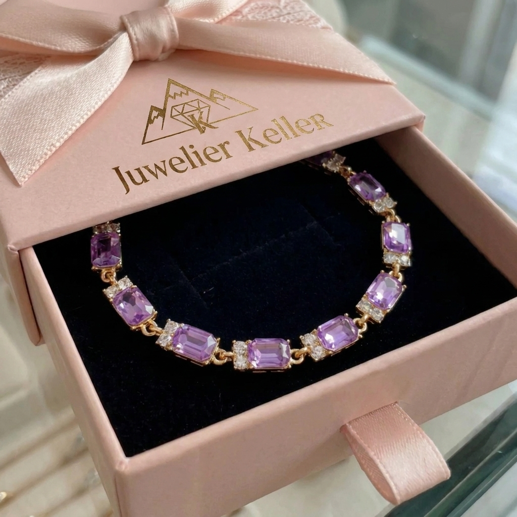 Valleria Amethyst Charm-Armband | Gold