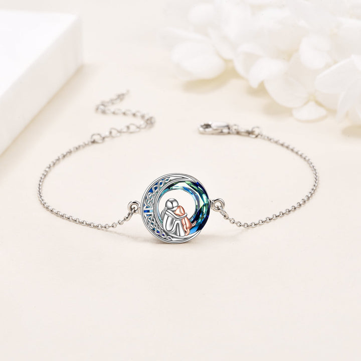 Verstellbares Armband mit Anhänger-Hund aus Silber