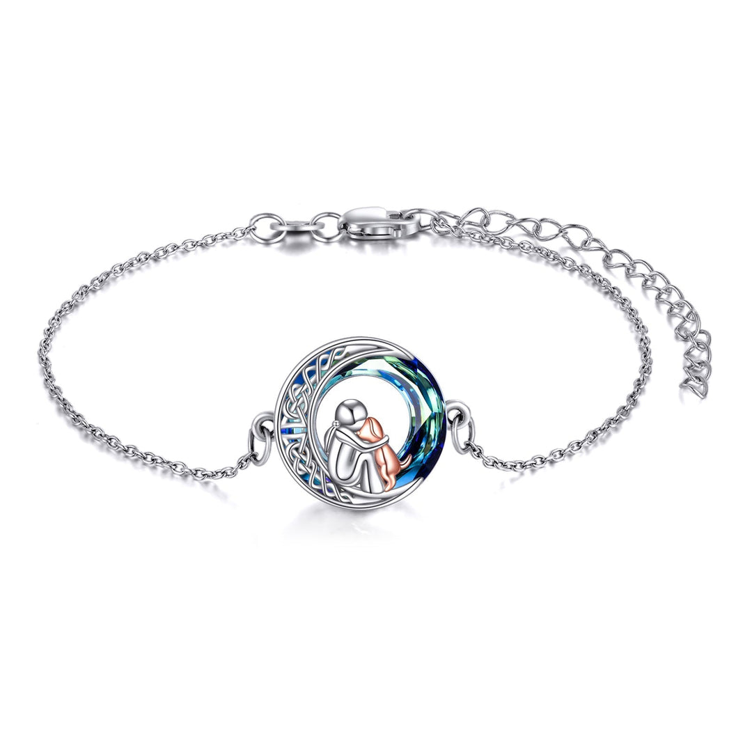Verstellbares Armband mit Anhänger-Hund aus Silber