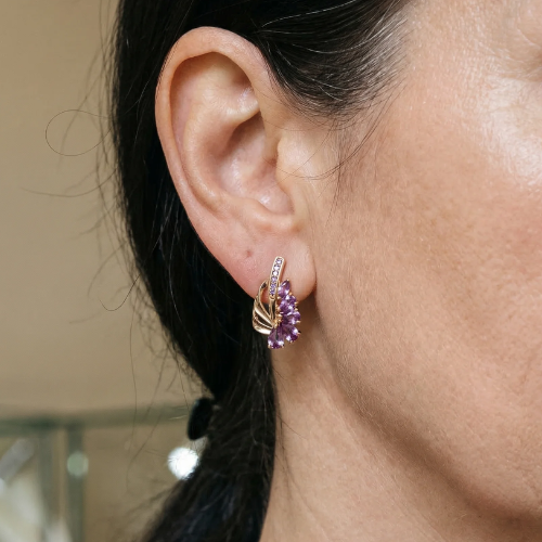 Viorelle Amethyst Flügel Ohrringe | Roségold