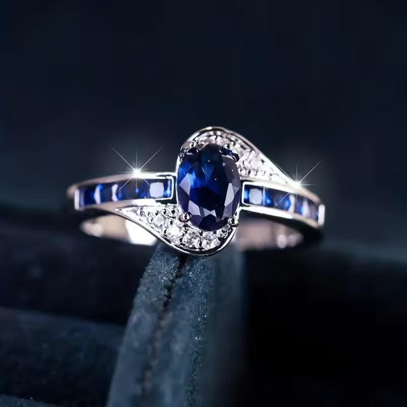 Sapphire Flow Ring | Weissgold