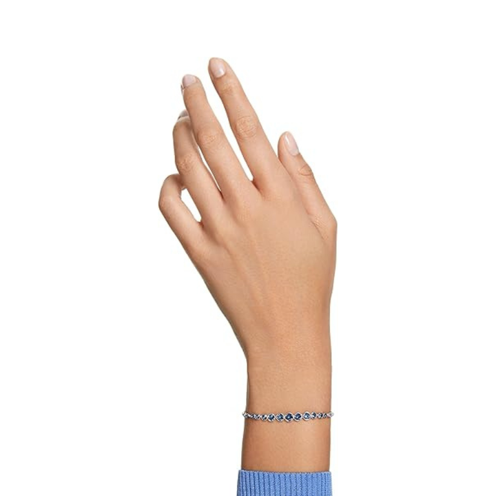 Rundschliff Saphir Tennisarmband | Weissgold