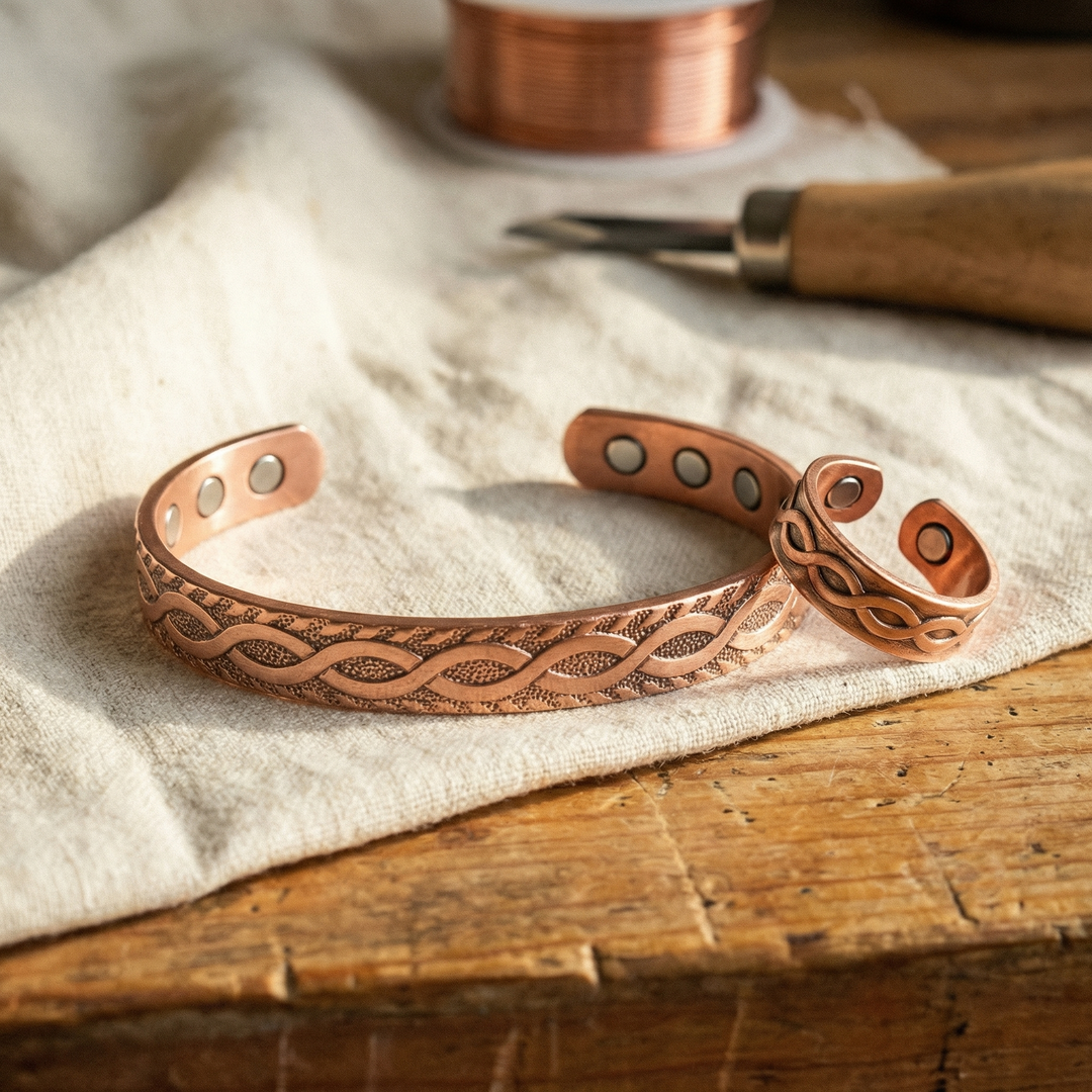 Kupferarmband-Set Knoten