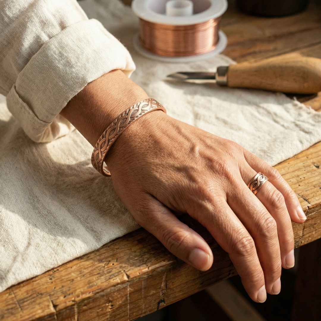 Kupferarmband-Set Knoten