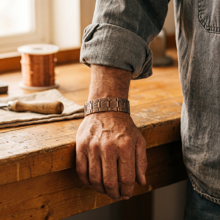 Herren-Kupferarmband Granit